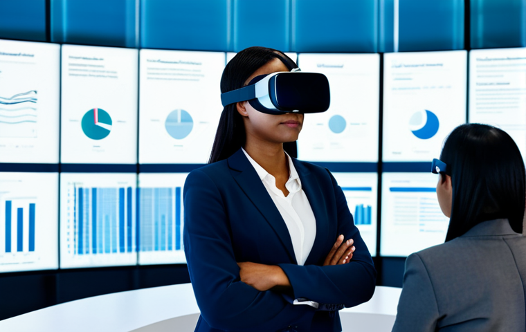 A highly professional, diverse female training coordinator, fully clothed in a modest business suit, stands confidently in a bright, futuristic global learning hub. Subtle translucent screens display AI-powered personalized learning pathways and holographic projections of international cityscapes in the background. A diverse group of fully clothed participants, in professional or smart casual attire, are actively engaged in collaborative learning activities, some wearing discreet VR headsets. The scene features clean lines, soft ambient lighting, modern furniture, and subtle multicultural elements. Professional photography, high-resolution, sharp focus, perfect anatomy, natural pose, correct proportions, well-formed hands, proper finger count, natural body proportions, safe for work, appropriate content, fully clothed, professional, modest.