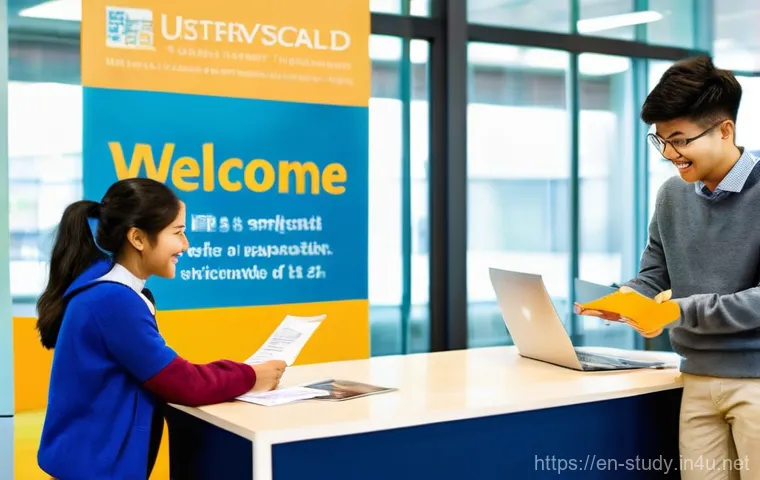 해외연수코디네이터 피드백 관리 - **A Warm Welcome and Seamless Arrival:**
    "A diverse group of international university students, ...